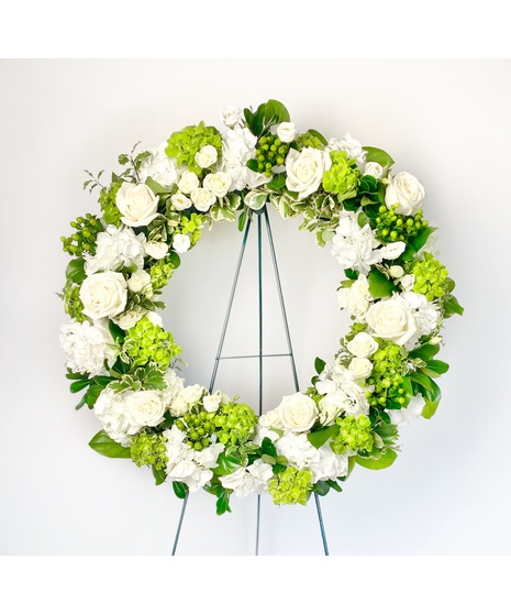 Whites & Greens Floral Wreath